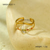 Wholesale Women's Stainless Steel Geometric Colorful Oil Dripping Light Luxury Style Ring 18K Goldplated