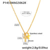 Wholesale Women's 316L Stainless Steel Geometric Cross Clavicle Necklace With 18K Gold Multilayer Colorpreserving Electroplated 5A Zircon Jewelry