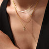 Wholesale Women's 316L Stainless Steel Geometric Cross Clavicle Necklace With 18K Gold Multilayer Colorpreserving Electroplated 5A Zircon Jewelry