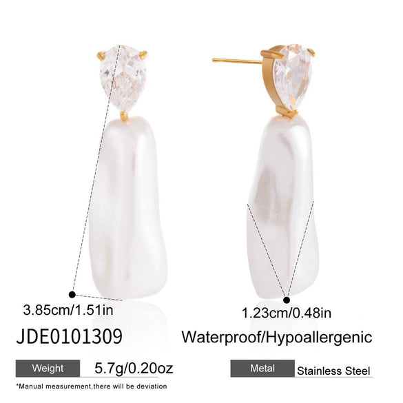 Wholesale Women's Stainless Steel Geometric Cross Earrings With Vacuum Real Gold Plating In Pvd Furnace