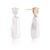 Wholesale Women's Stainless Steel Geometric Cross Earrings With Vacuum Real Gold Plating In Pvd Furnace
