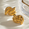 Wholesale Women's Stainless Steel Geometric Cross Knot Electroplated Earrings