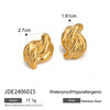 Wholesale Women's Stainless Steel Geometric Cross Knot Electroplated Earrings