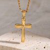 Wholesale Women's Stainless Steel Geometric Cross Necklace With Electroplating