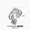 Wholesale Women's Stainless Steel Geometric Cross Opening Adjustment Ring With Electroplating
