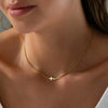Wholesale Women's Stainless Steel Geometric Cross Pendant Necklace With Real Gold Plating In The Furnace