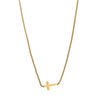 Wholesale Women's Stainless Steel Geometric Cross Pendant Necklace With Real Gold Plating In The Furnace