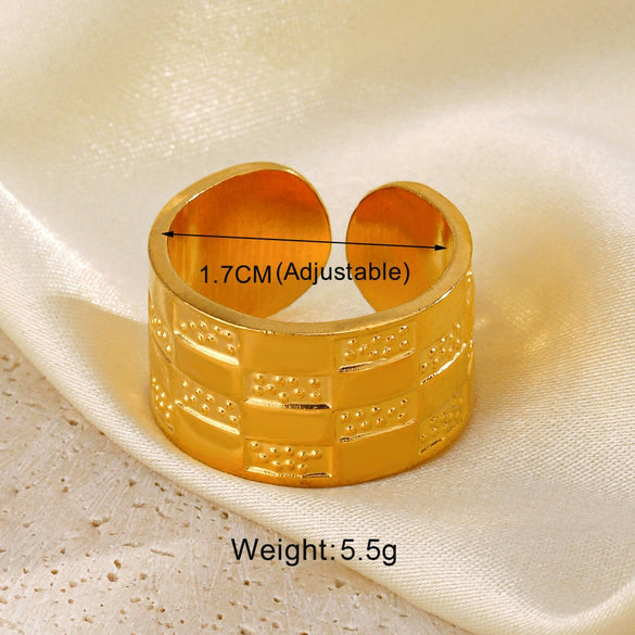 Wholesale Women's Stainless Steel Geometric Cross Ring 18K Gold Plated
