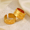 Wholesale Women's Stainless Steel Geometric Cross Ring 18K Gold Plated