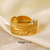 Wholesale Women's Stainless Steel Geometric Cross Ring 18K Gold Plated