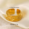 Wholesale Women's Stainless Steel Geometric Cross Ring 18K Gold Plated