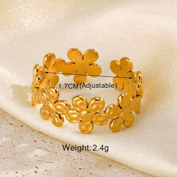 Wholesale Women's Stainless Steel Geometric Cross Ring 18K Gold Plated