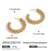 Wholesale Women's Stainless Steel Geometric Cshaped Ball Twist Ins Earrings With Gold And Silver Color Matching And Electroplating Treatment
