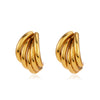 Wholesale Women's Stainless Steel Geometric Cshaped Earrings With Electroplating And Simple Line Stitching