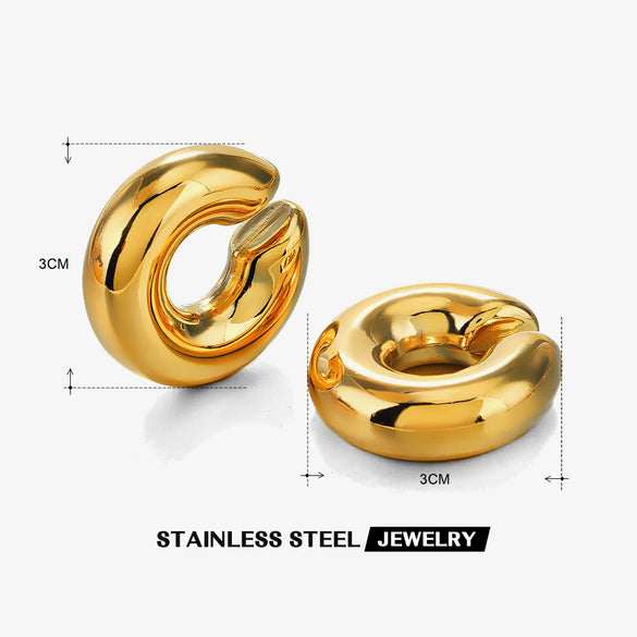 Wholesale Women's Stainless Steel Geometric Cshaped Electroplated Ear Bone Clip