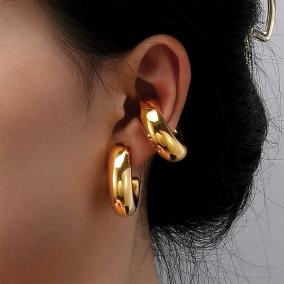Wholesale Women's Stainless Steel Geometric Cshaped Electroplated Ear Bone Clip
