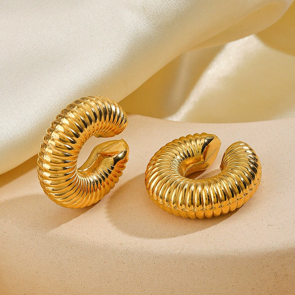 Wholesale Women's Stainless Steel Geometric Cshaped Electroplated Ear Bone Clip