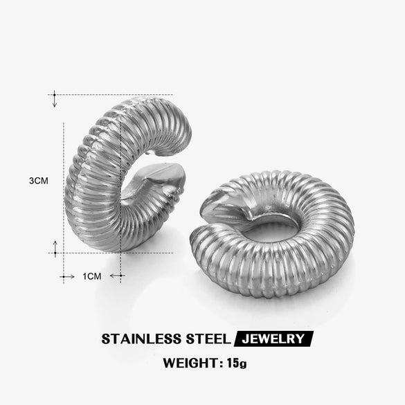 Wholesale Women's Stainless Steel Geometric Cshaped Electroplated Ear Bone Clip