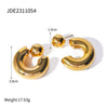 Wholesale Women's Stainless Steel Geometric Cshaped Electroplated Earrings Jewelry