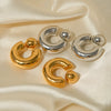Wholesale Women's Stainless Steel Geometric Cshaped Electroplated Earrings Jewelry