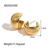Wholesale Women's Stainless Steel Geometric Cshaped Electroplated Earrings