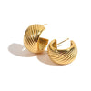 Wholesale Women's Stainless Steel Geometric Cshaped Electroplated Earrings