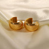 Wholesale Women's Stainless Steel Geometric Cshaped Electroplated Earrings