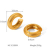 Wholesale Women's Stainless Steel Geometric Cshaped Hollow Ear Clip With Vacuum Plating