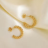 Wholesale Women's Stainless Steel Geometric Cshaped 18K Goldplated Electroplated Earrings