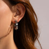 Wholesale Women's Stainless Steel Geometric Cshaped Small Flower Earrings Electroplated
