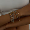 Wholesale Women's Stainless Steel Geometric Cuban Zircon Bracelet With Electroplating Light Luxury High End Metal Chain Non Fading Titanium Steel