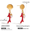 Wholesale Women's Stainless Steel Geometric Design Electroplated Earrings And Pendant