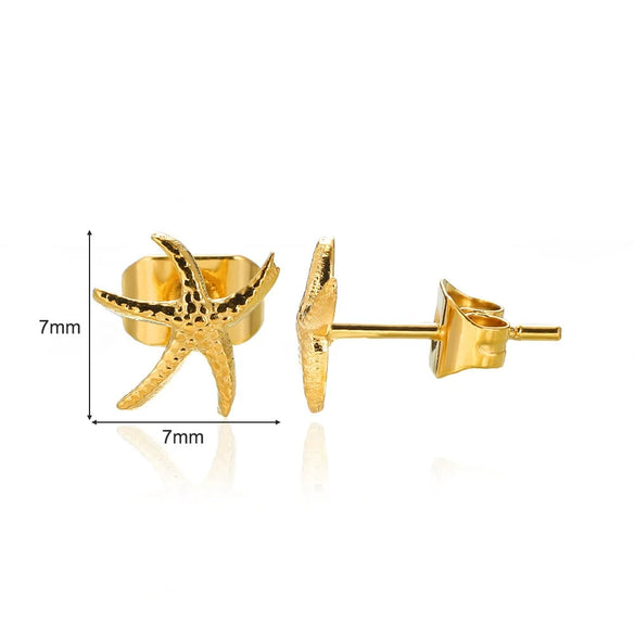 Wholesale Women's Stainless Steel Geometric Diamond Electroplated Doublelayer Design Earrings And Flower Ring Earrings