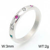 Wholesale Women's Stainless Steel Geometric Diamond Set Ring And Bracelet
