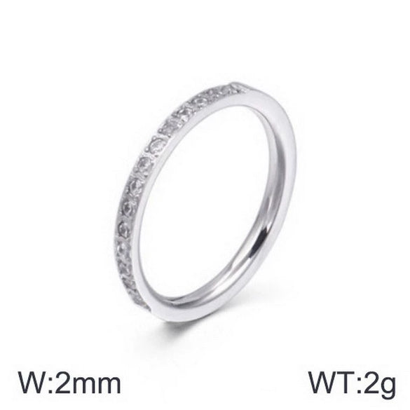 Wholesale Women's Stainless Steel Geometric Diamond Set Ring And Bracelet