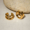 Wholesale Women's Stainless Steel Geometric Double Ear Clip Earrings With Electroplating