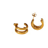 Wholesale Women's Stainless Steel Geometric Double Line Earrings With Electroplating