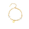 Wholesale Women's Stainless Steel Geometric Double Ring Buckle Multi Layer Electroplated Bracelet Jewelry