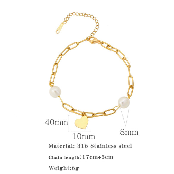 Wholesale Women's Stainless Steel Geometric Double Ring Buckle Multi Layer Electroplated Bracelet Jewelry