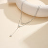 Wholesale Women's Stainless Steel Geometric Doublelayer Electroplated Love Heart Clavicle Necklace