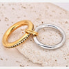 Wholesale Women's Stainless Steel Geometric Doublelayer Ring Electroplated Fashion Jewelry