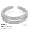 Wholesale Women's 316L Stainless Steel Geometric Doublelayer Ring Set With Electroplating Design