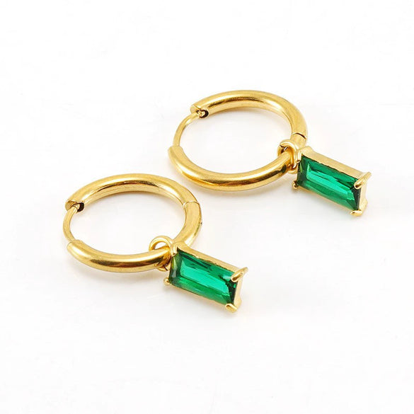 Wholesale Women's Stainless Steel Geometric Drop Shape Electroplated Earrings