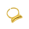 Wholesale Women's 316L Stainless Steel Geometric Drop Shape Open Ring With Electroplating