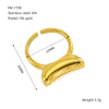 Wholesale Women's 316L Stainless Steel Geometric Drop Shape Open Ring With Electroplating