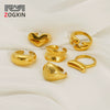 Wholesale Women's 316L Stainless Steel Geometric Drop Shape Open Ring With Electroplating