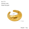 Wholesale Women's 316L Stainless Steel Geometric Drop Shape Open Ring With Electroplating