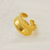 Wholesale Women's 316L Stainless Steel Geometric Drop Shape Open Ring With Electroplating