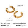 Wholesale Women's Stainless Steel Geometric Ear Clip Earrings With Electroplating And French Retro Style