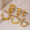 Wholesale Women's Stainless Steel Geometric Earrings 18K Gold Plated Chain Casting